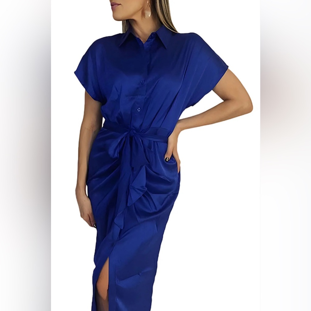 She + Sky Royal Blue Midi Dress